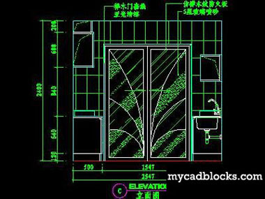 Kitchen CAD plane and elevation 50